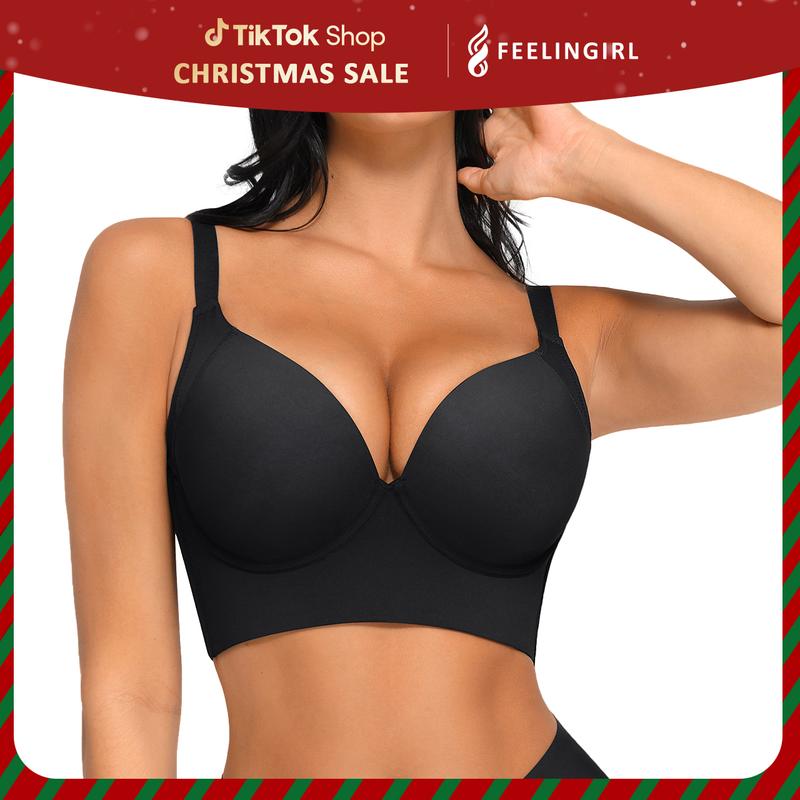 FeelinGirl One-piece underwire  bra Comfortable Underwear Smooth Womenswear Basic Lady Everyday